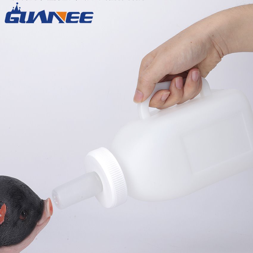 detail of cattle milk feeding bottle